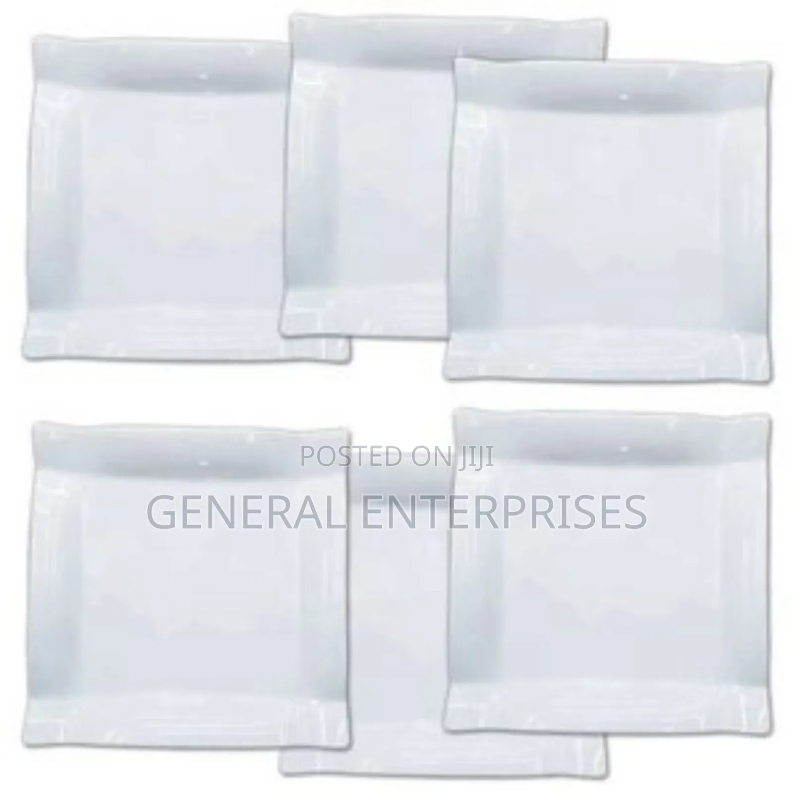 White Square Melamine Dinner Plates