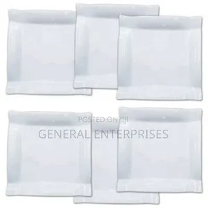 White Square Melamine Dinner Plates
