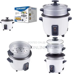 Sonashi 2 -N-1 Rice Cooker With Aluminum Steamer - Multicolor