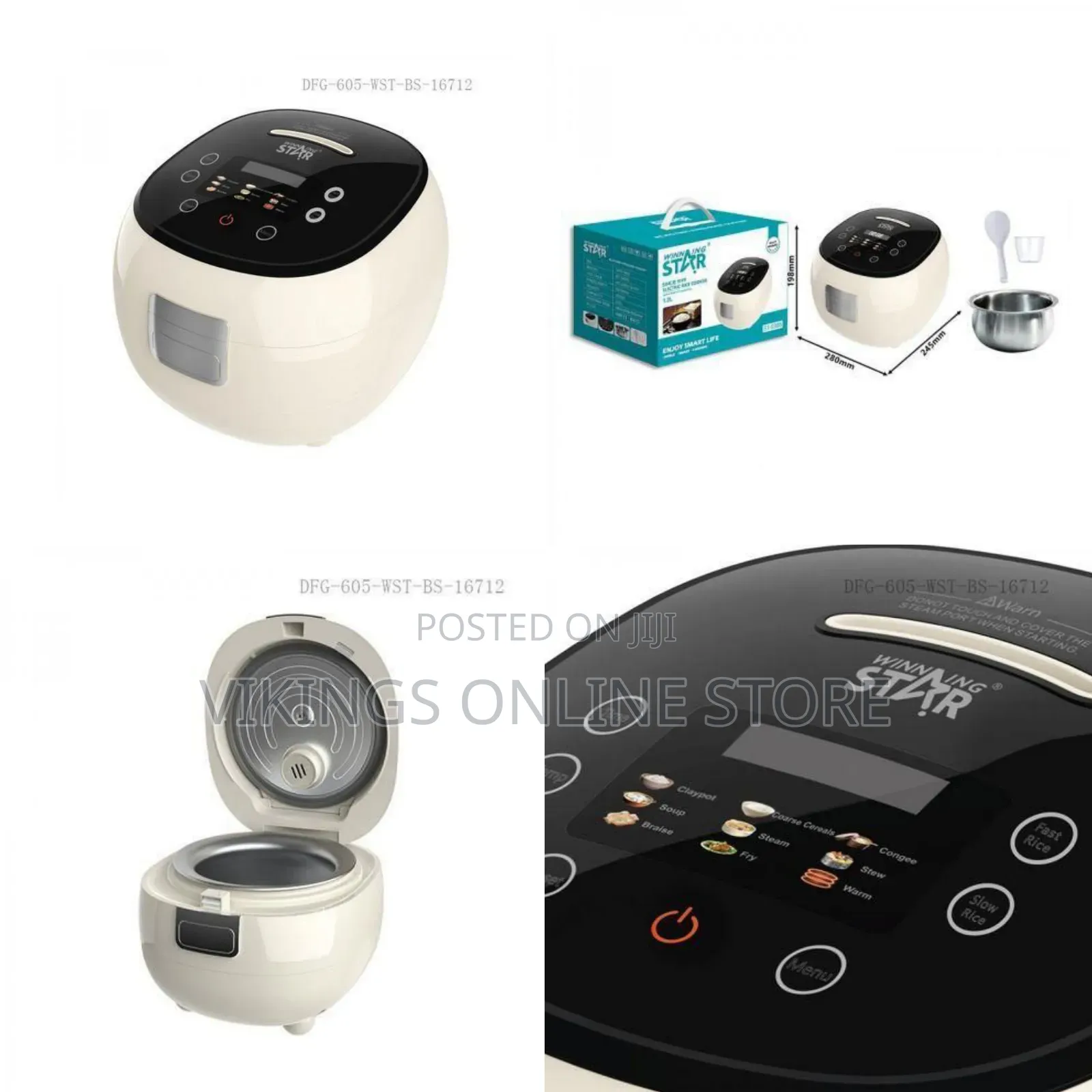 Winningstar Electric Smart Rice Cooker, 1.2 Liters - Multicolor