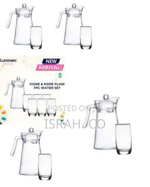 Luminarc Vigne Kone Plain 7pc Water Set Glasses and 1.3l Juice
