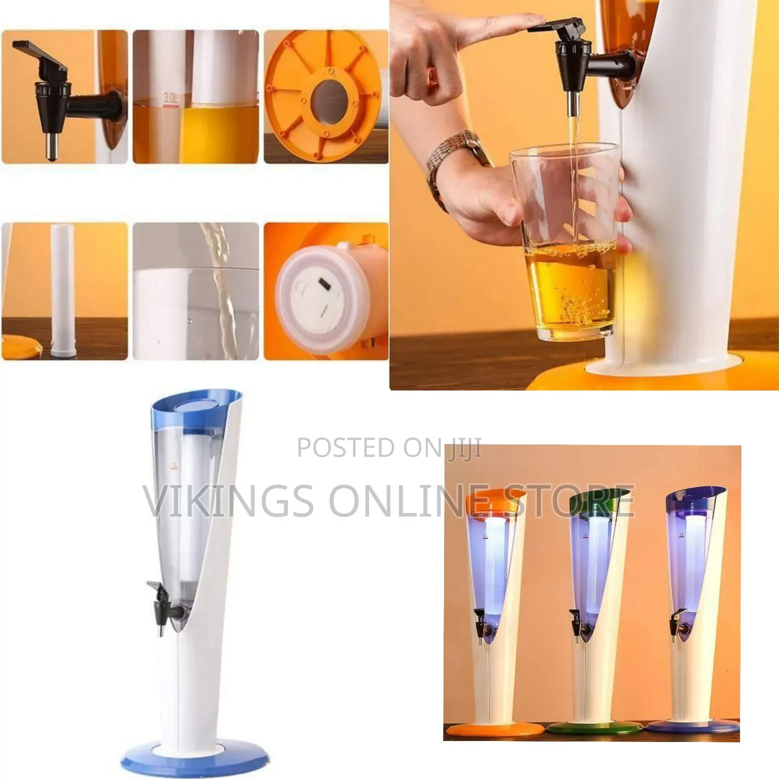 3 Liters Elegant Acrylic Beer Dispenser - Multicolor