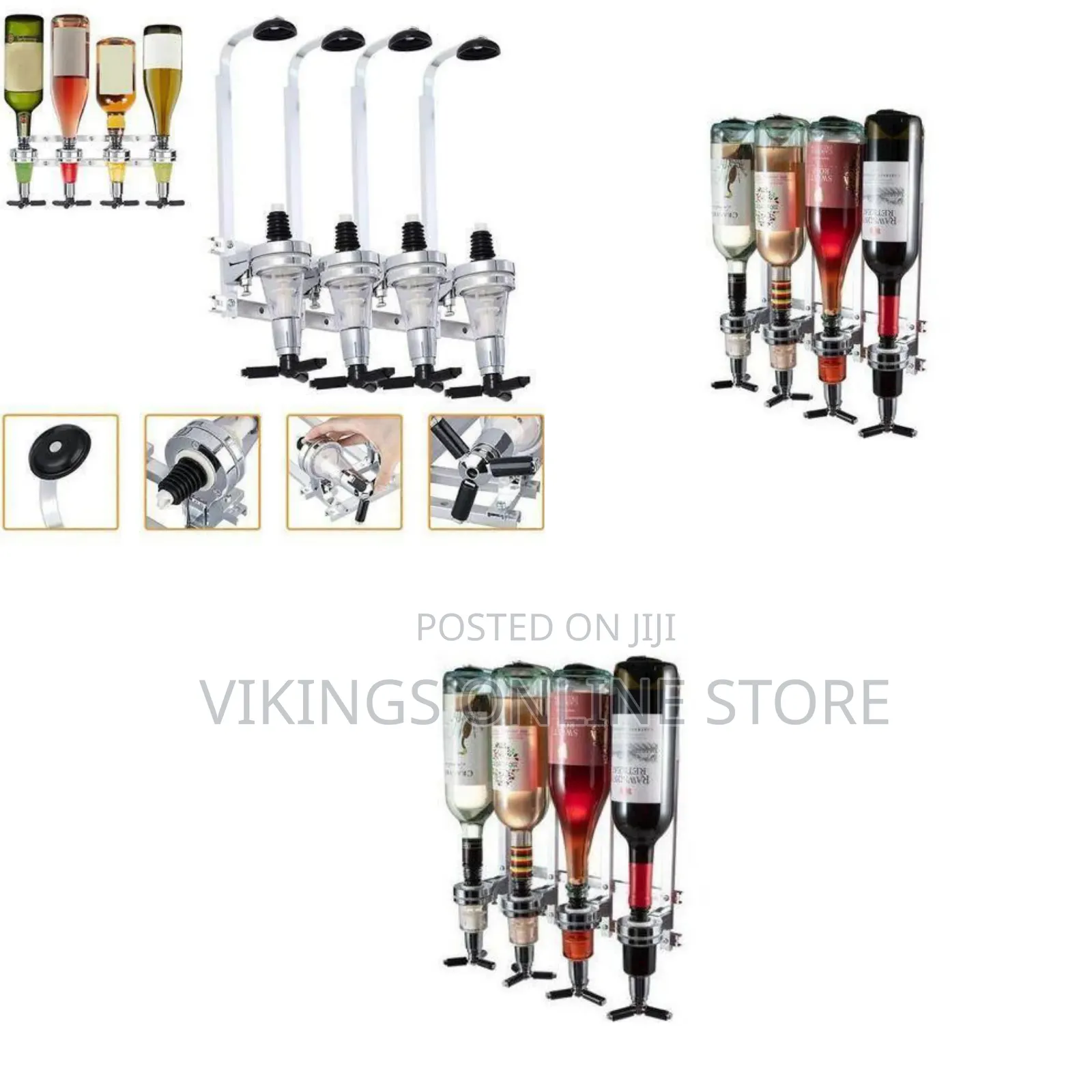 Professional Wall-Mounted Beverage Dispenser Rack - Multicolor