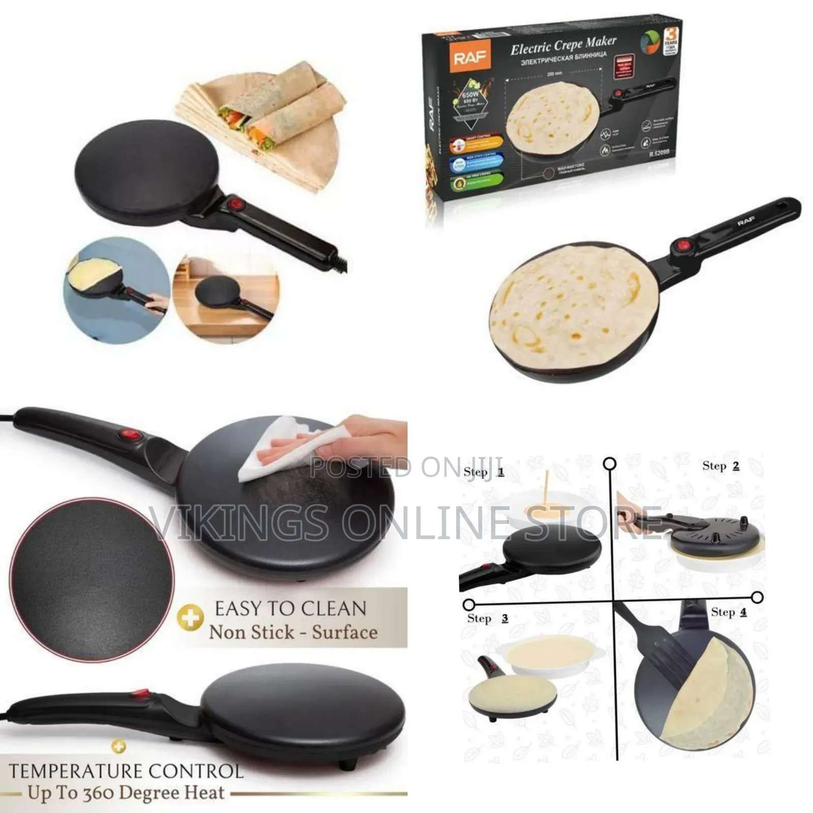 Handheld Electric Crepe and Blintz Maker - Multicolor