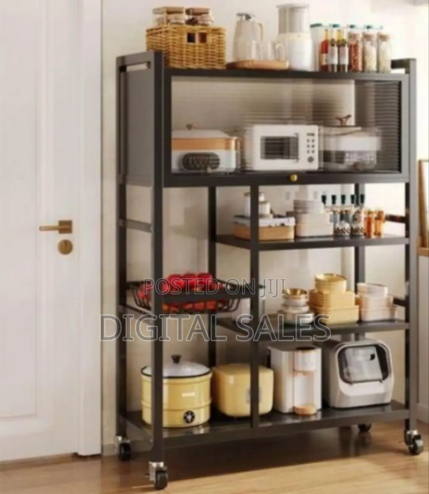 Modern Multi-tier Kitchen Storage Rack With Rolling Casters