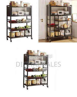 Modern Multi-tier Kitchen Storage Rack With Rolling Casters