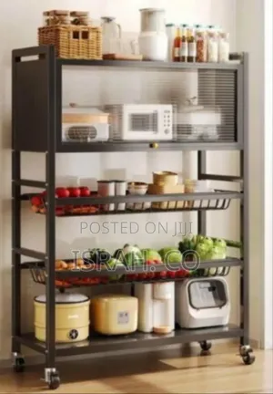 Modern Multi-tier Kitchen Storage Rack With Rolling Casters
