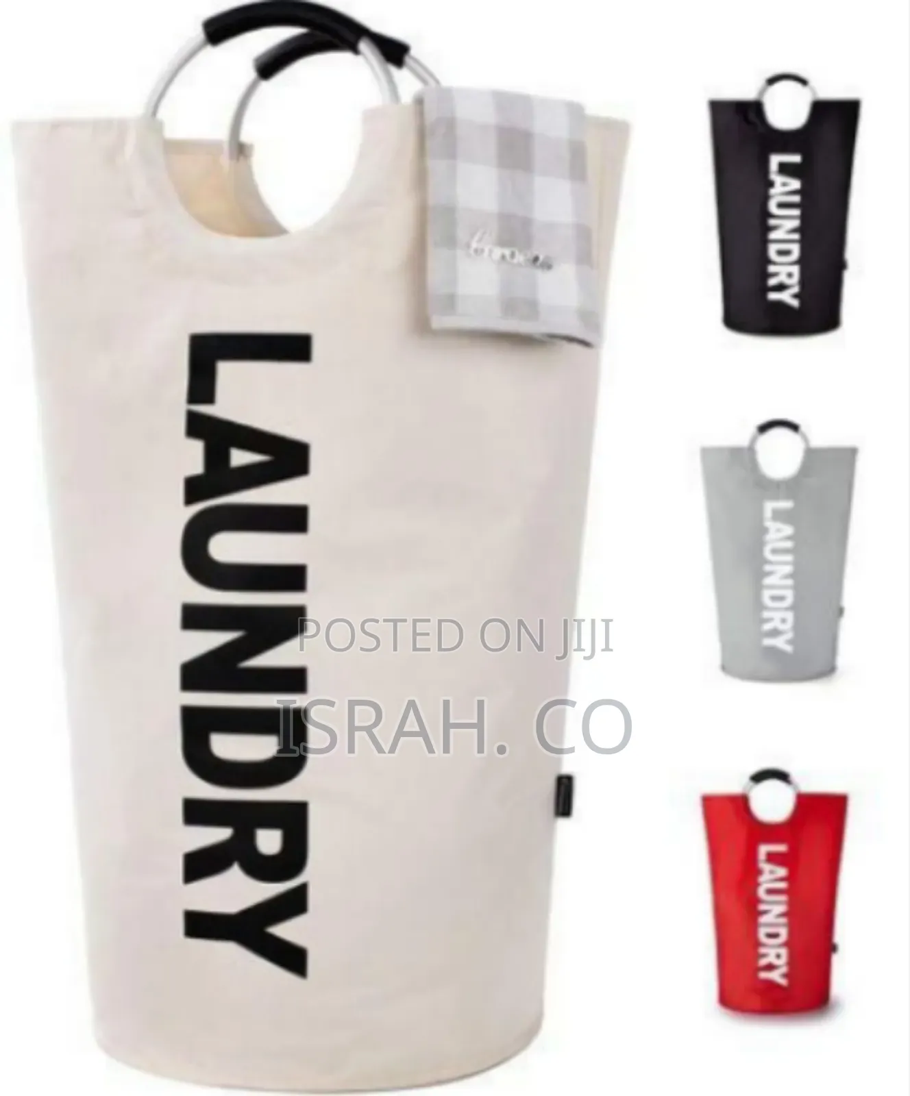 Tall Collapsible Laundry Hamper With Handles (100l)