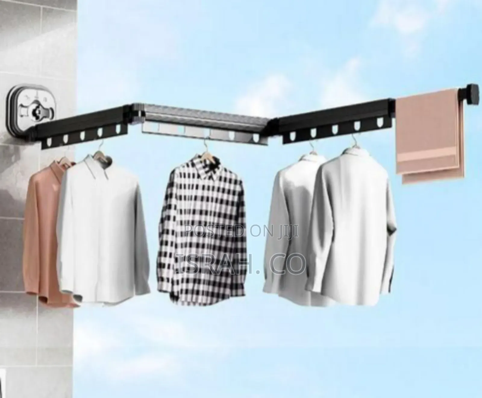 Space-Saving Retractable Wall-Mounted Clothes Drying Rack