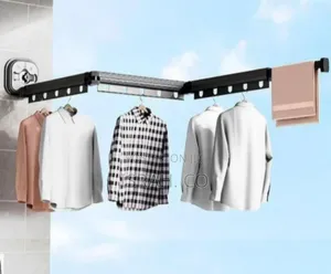 Space-Saving Retractable Wall-Mounted Clothes Drying Rack