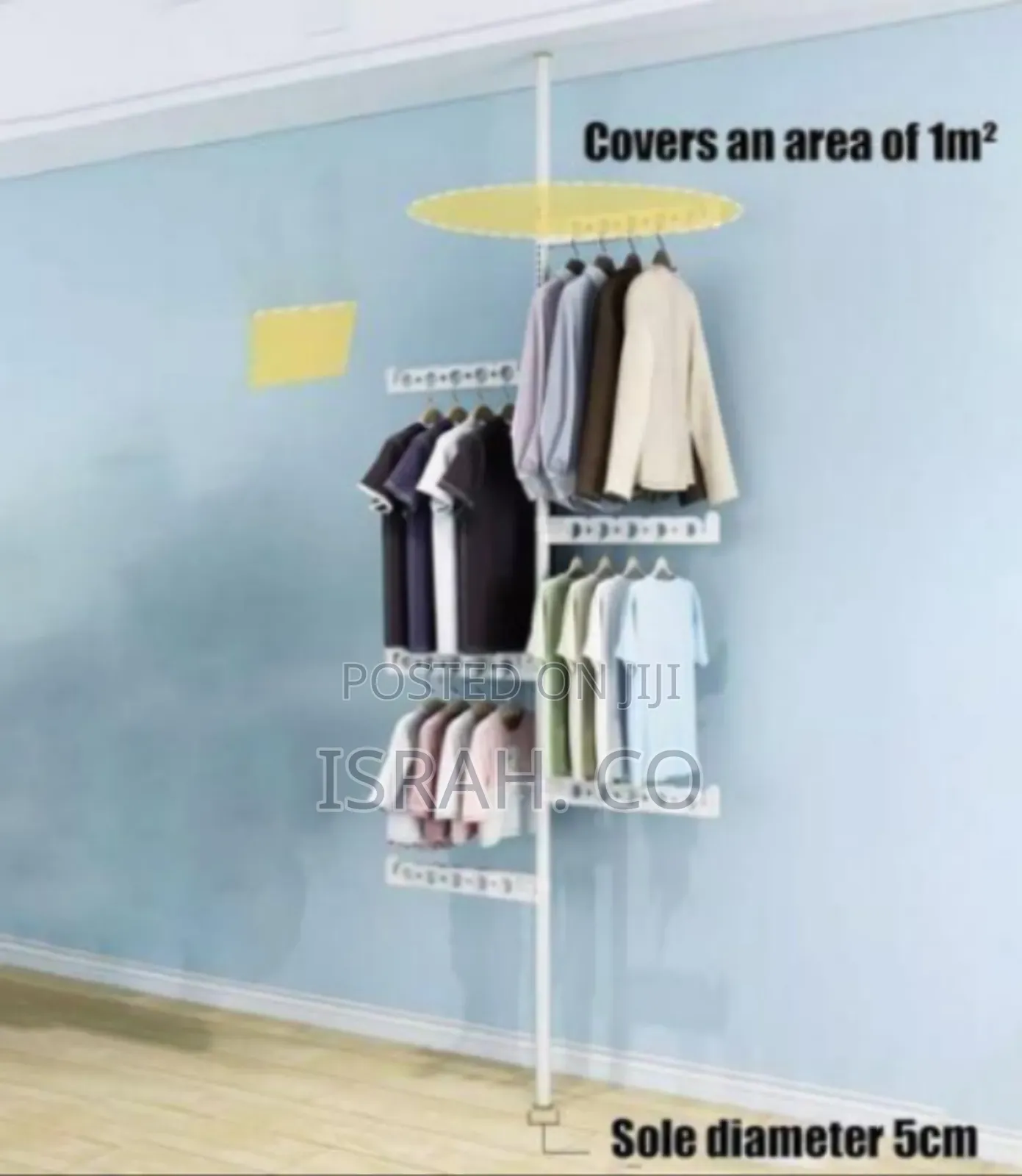 Wall-Mounted Foldable Clothes Rack With Adjustable Height