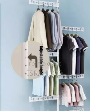 Wall-Mounted Foldable Clothes Rack With Adjustable Height