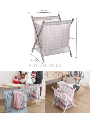 Foldable Laundry Hamper / Storage Basket With Geometric Pattern