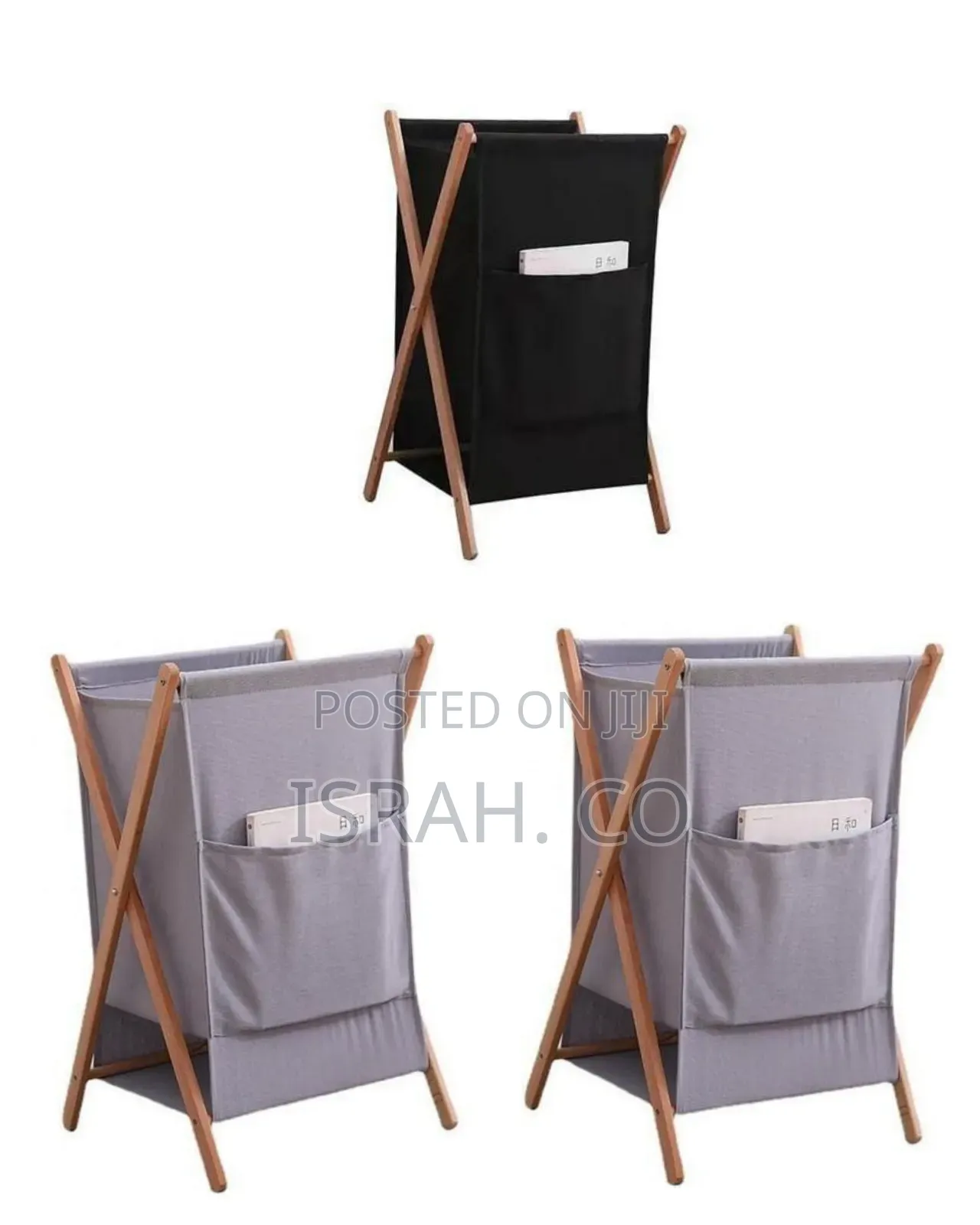 Minimalist Folding Laundry Hamper With Wooden Frame