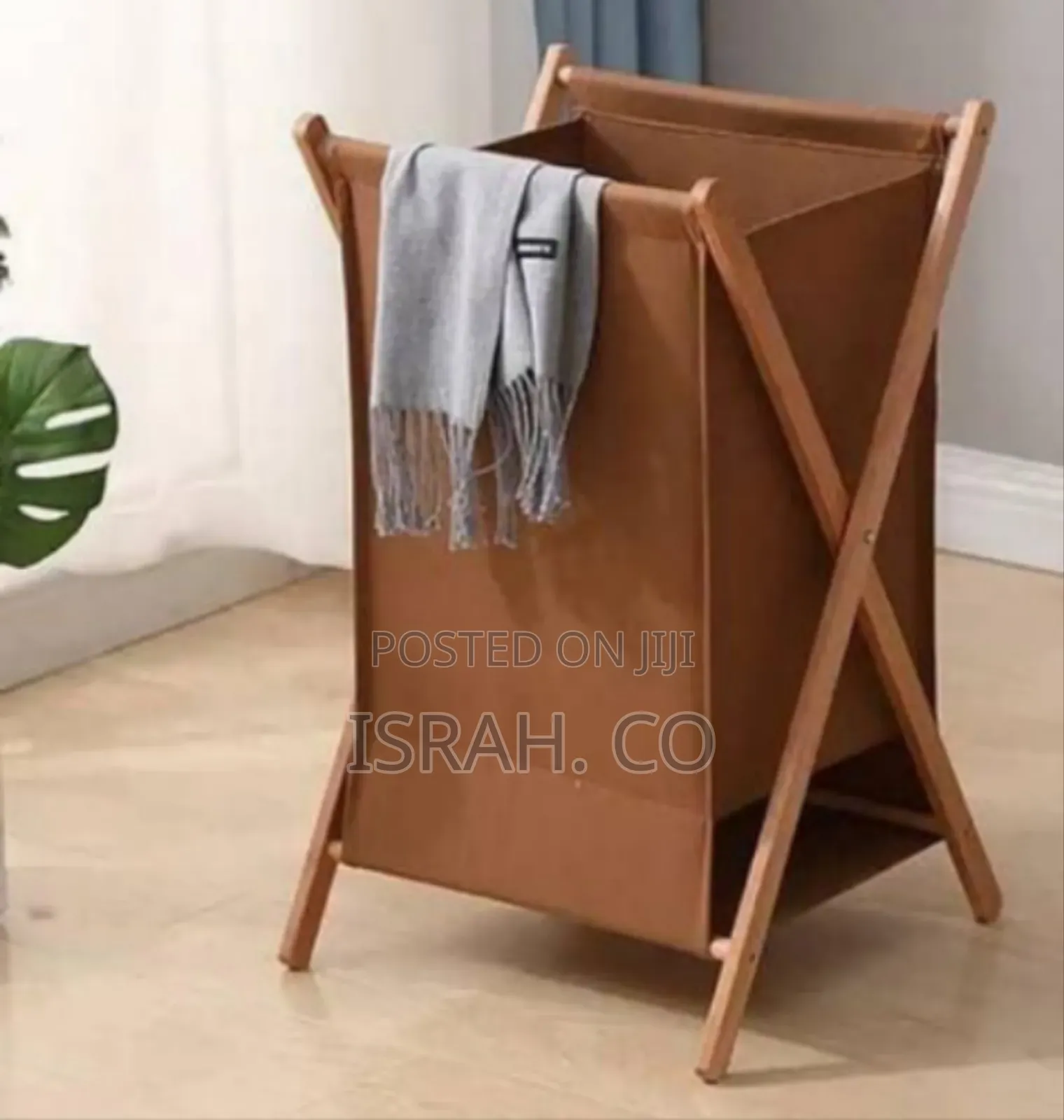 Minimalist Folding Laundry Hamper With Wooden Frame