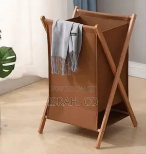Minimalist Folding Laundry Hamper With Wooden Frame
