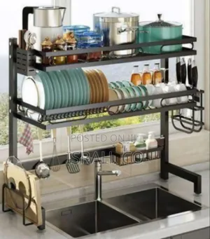 Multi-Functional Over-the-Sink Dish Drying Rack With Integrated Cabine