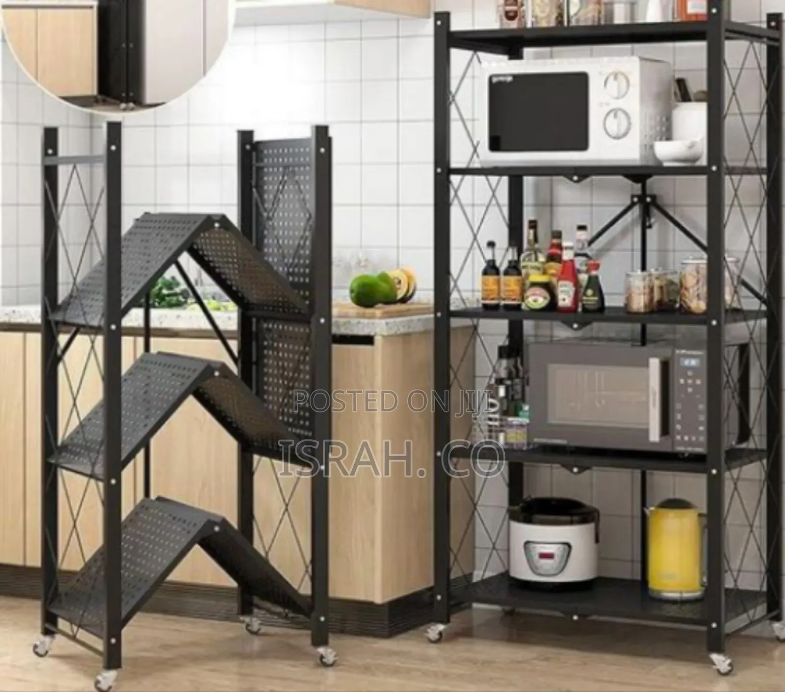 Heavy-duty Folding Storage Rack With Wheels