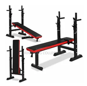 Foldable, Adjustable Weight Lifting Bench With a Built-in Barbell Rack