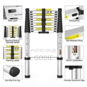 3.2-meter Aluminum Telescopic Ladder, 10 Steps.