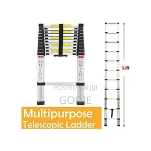 3.2-meter Aluminum Telescopic Ladder, 10 Steps.