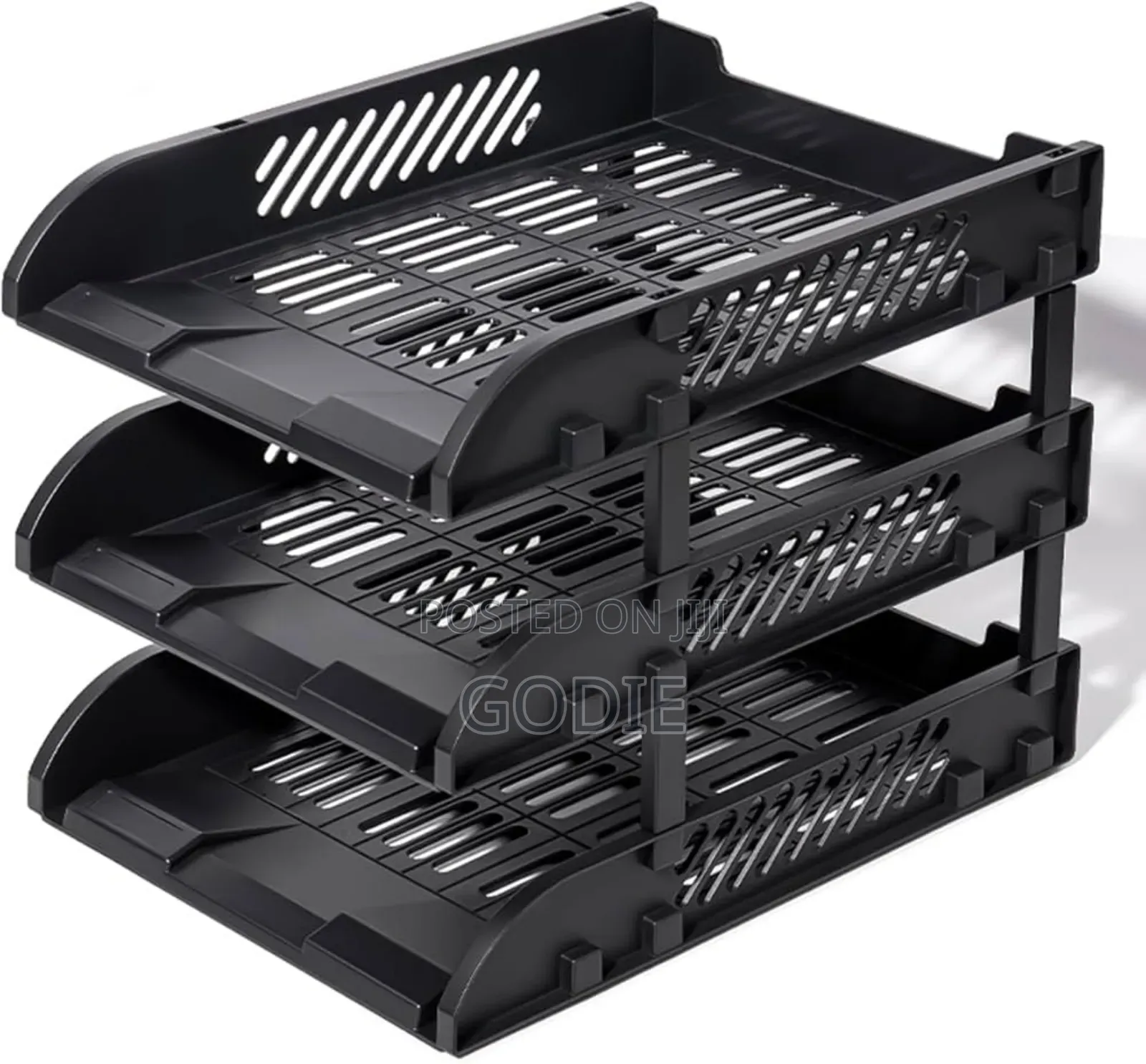 3-Compartment Plastic Desktop File Organizer