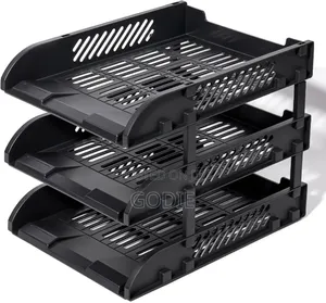 3-Compartment Plastic Desktop File Organizer