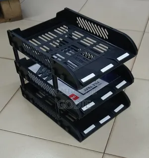 3-Compartment Plastic Desktop File Organizer