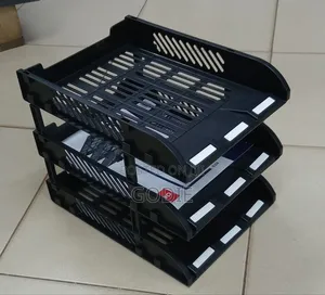 3-Compartment Plastic Desktop File Organizer