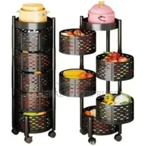 Rotating Multi-Layer Metal Kitchen Storage Rack