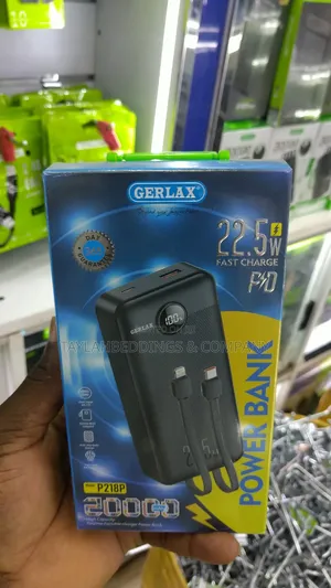 Gerlax 20000mah Extenal Built-in Cables Power Bank 22.5w Fast Charging