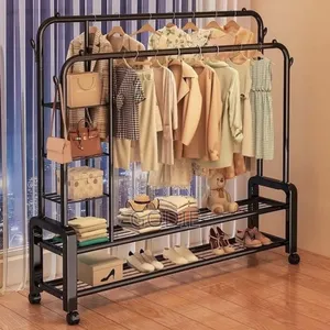 Multipurpose Black Clothes Hanger Rack