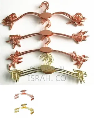 Set Of 5 Rose Gold Metal Hangers With Clips