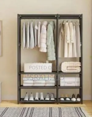 Spacious Double-row Portable Fabric Wardrobe With Storage Shelves