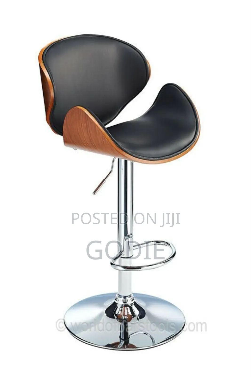 Flash Furniture Bentwood Adjustable Height Barstool With Curved Back.