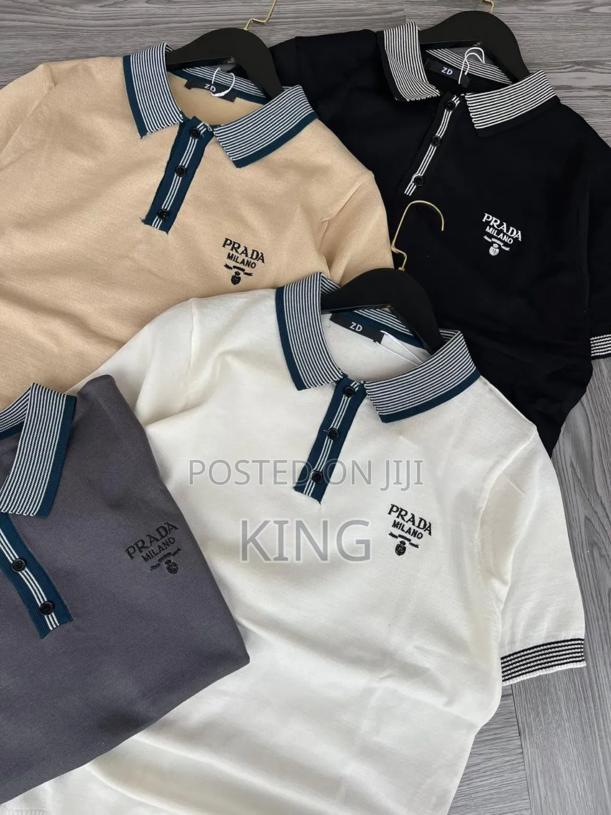 Prada Piqué Men's Polo Shirts. Classic Collar Design