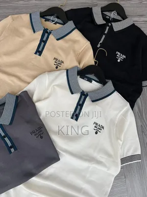 Prada Piqué Men's Polo Shirts. Classic Collar Design