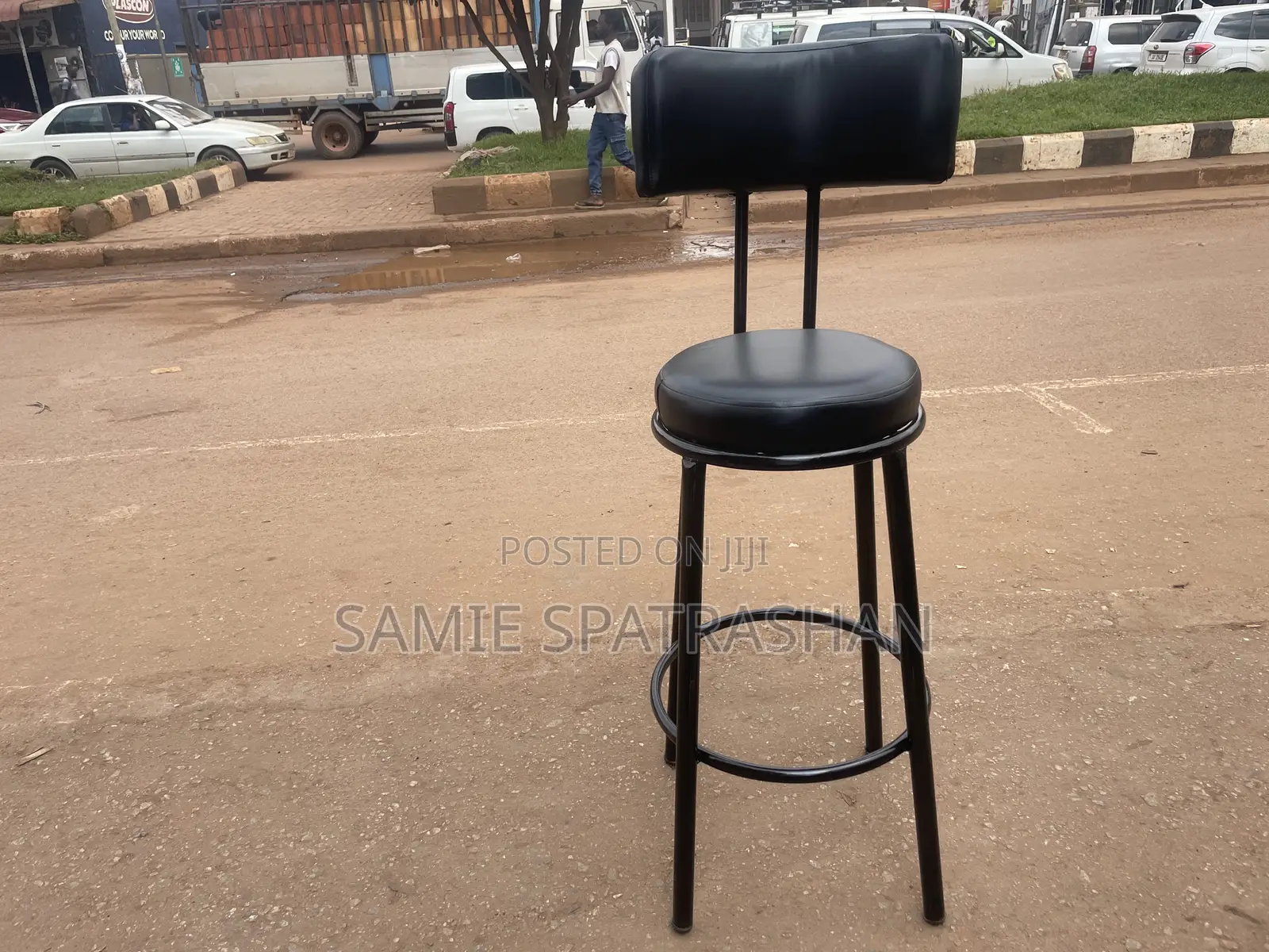 Bar Stool Black With a Back