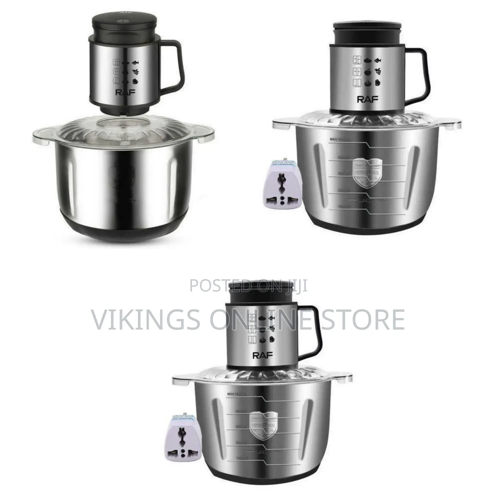 Raf Multi-Function Electric Food Chopper With Stainless Steel Bowl