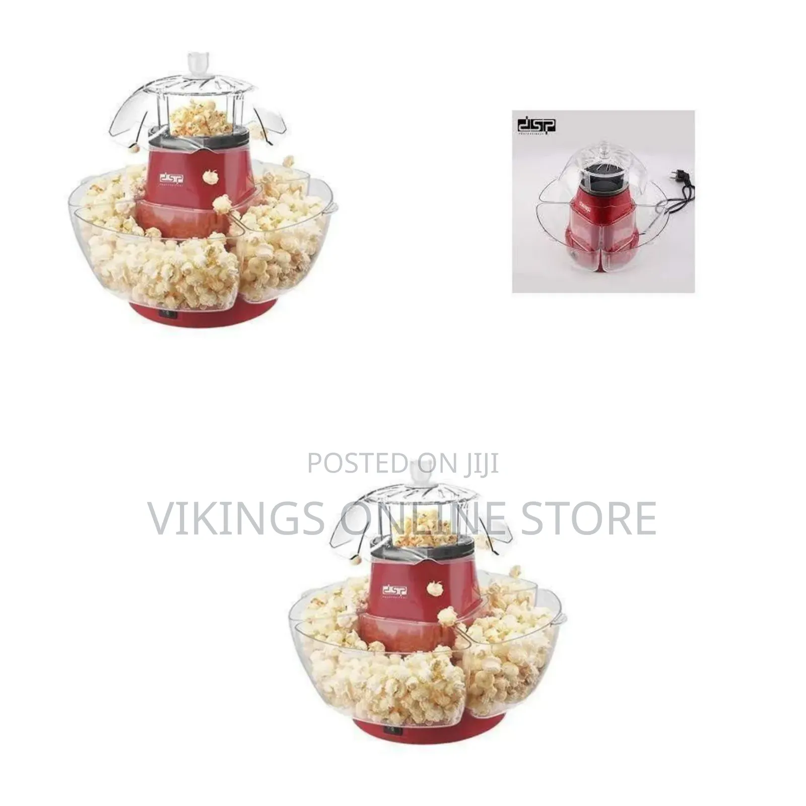 Modern Hot Air Popcorn Maker With Integrated Serving Bowl -Multicolor