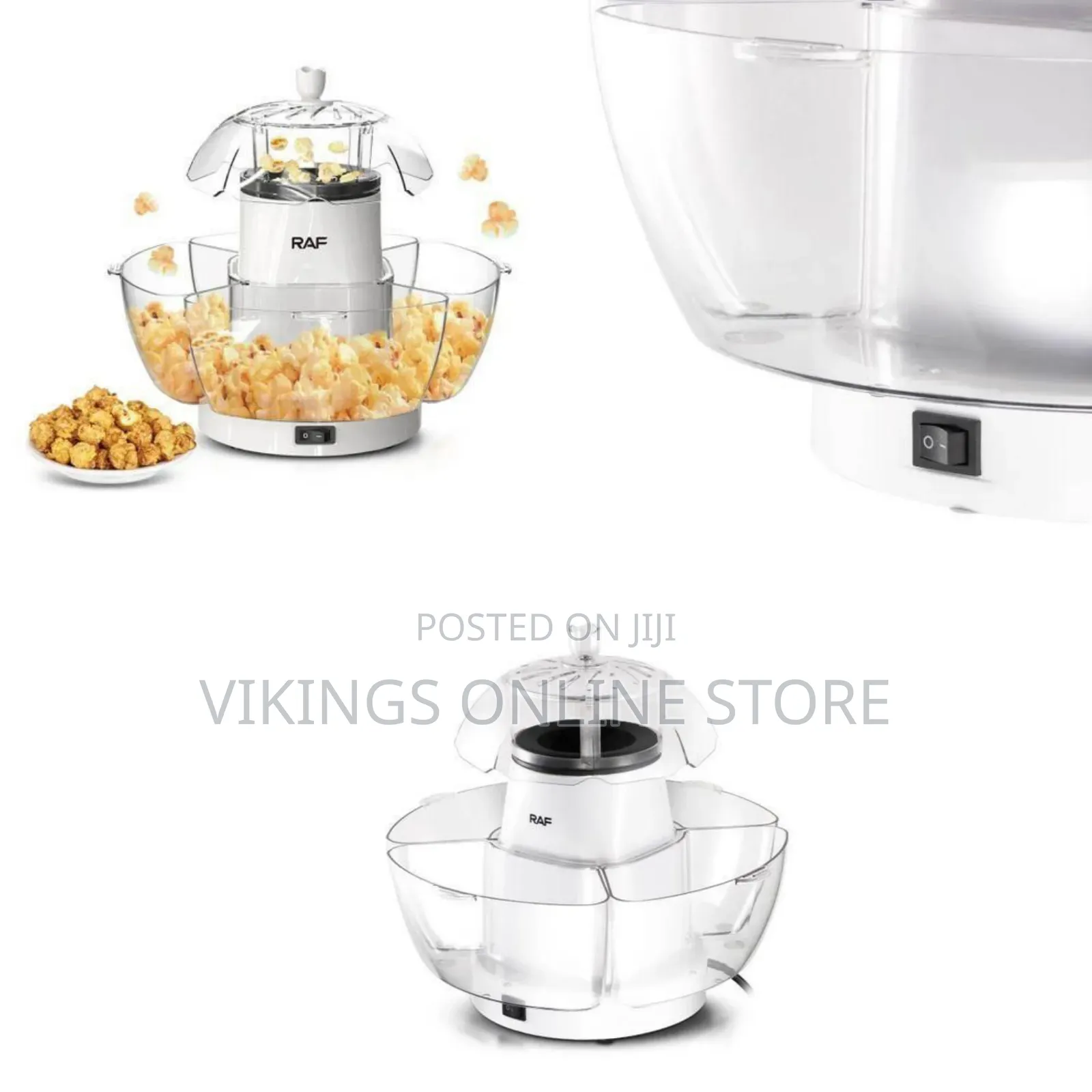 Raf Automatic Popcorn Maker and Serving Station - Clear