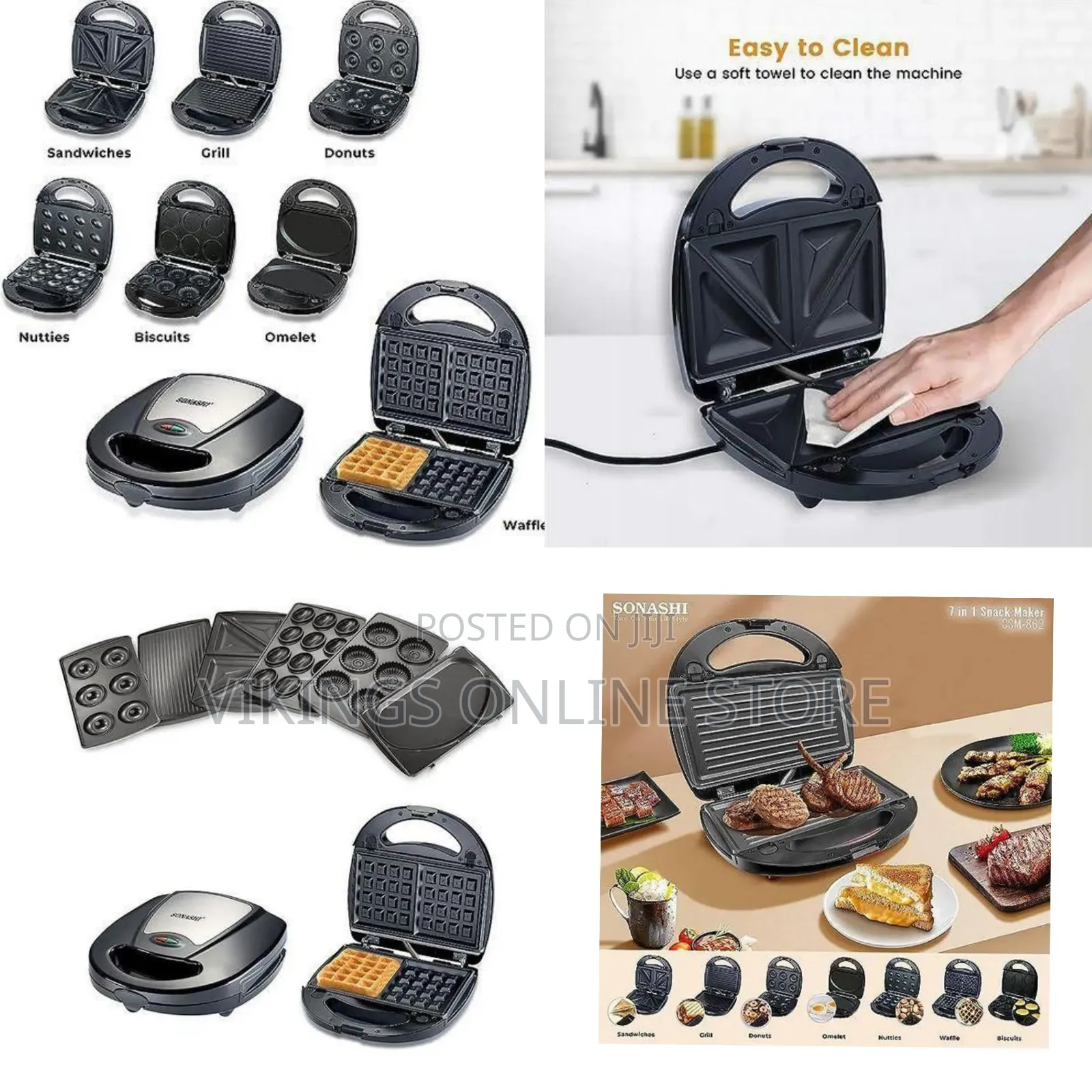 Sonashi 7-in-1 Multi Snack Maker - Multicolor