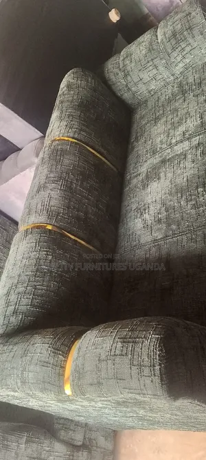 Golden Strips 3 Seater/ Green Sofa