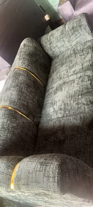 Classic Green 3 Seater/ Strips Fabric Sofa