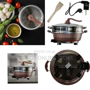 Versatile Electric Multi-Cooker and Steamer Set - Multicolor