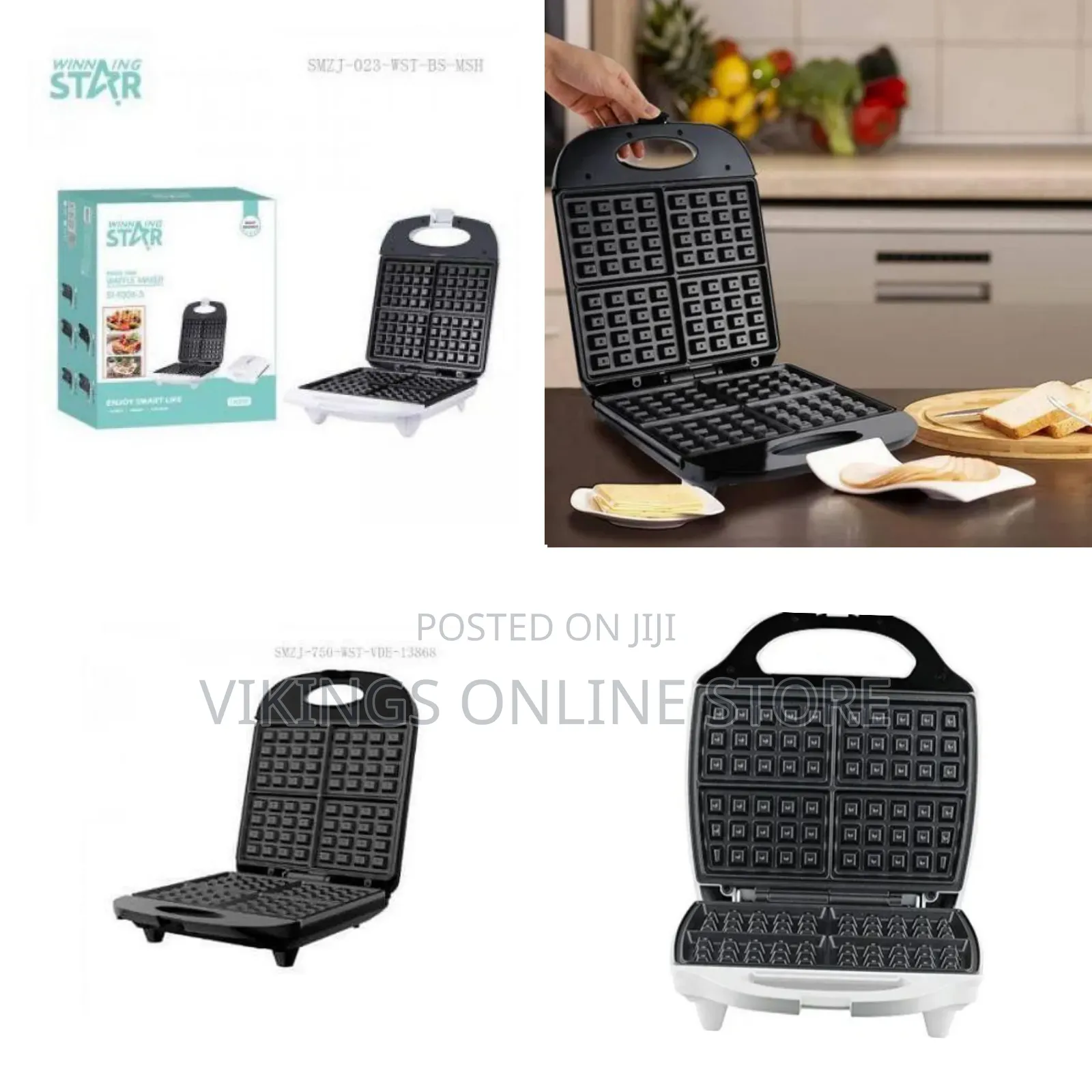 Winningstar Compact Quad Waffle Maker - Multicolor