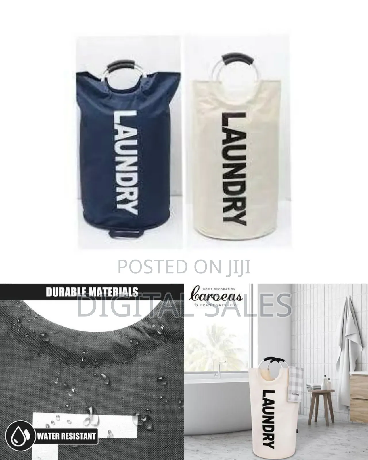 Tall Collapsible Laundry Hamper With Handles (100l)