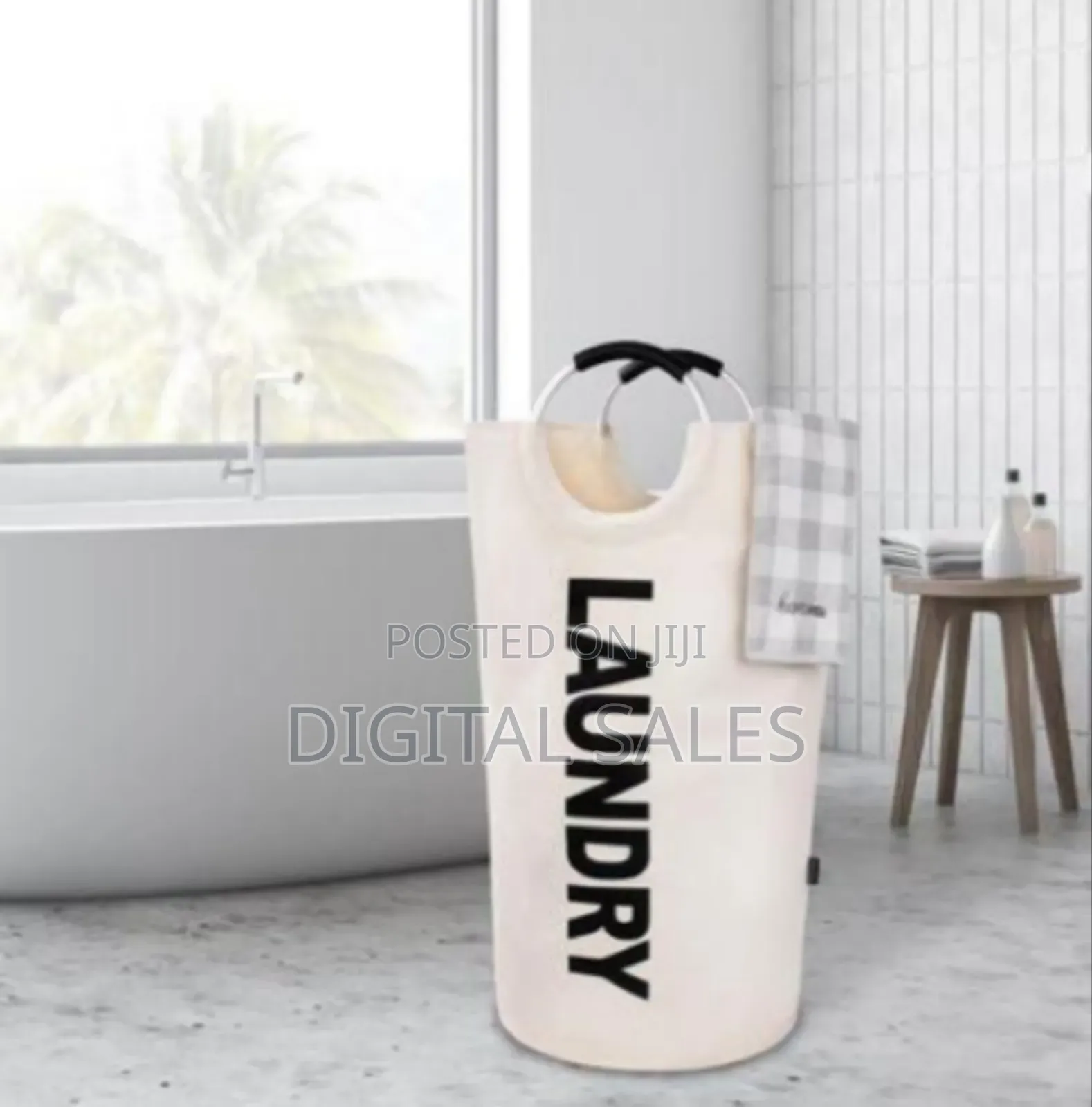 Tall Collapsible Laundry Hamper With Handles (100l)