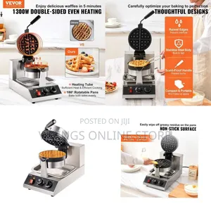 Heavy-Duty Single Round Waffle Maker (Commercial Grade) - Multicolor