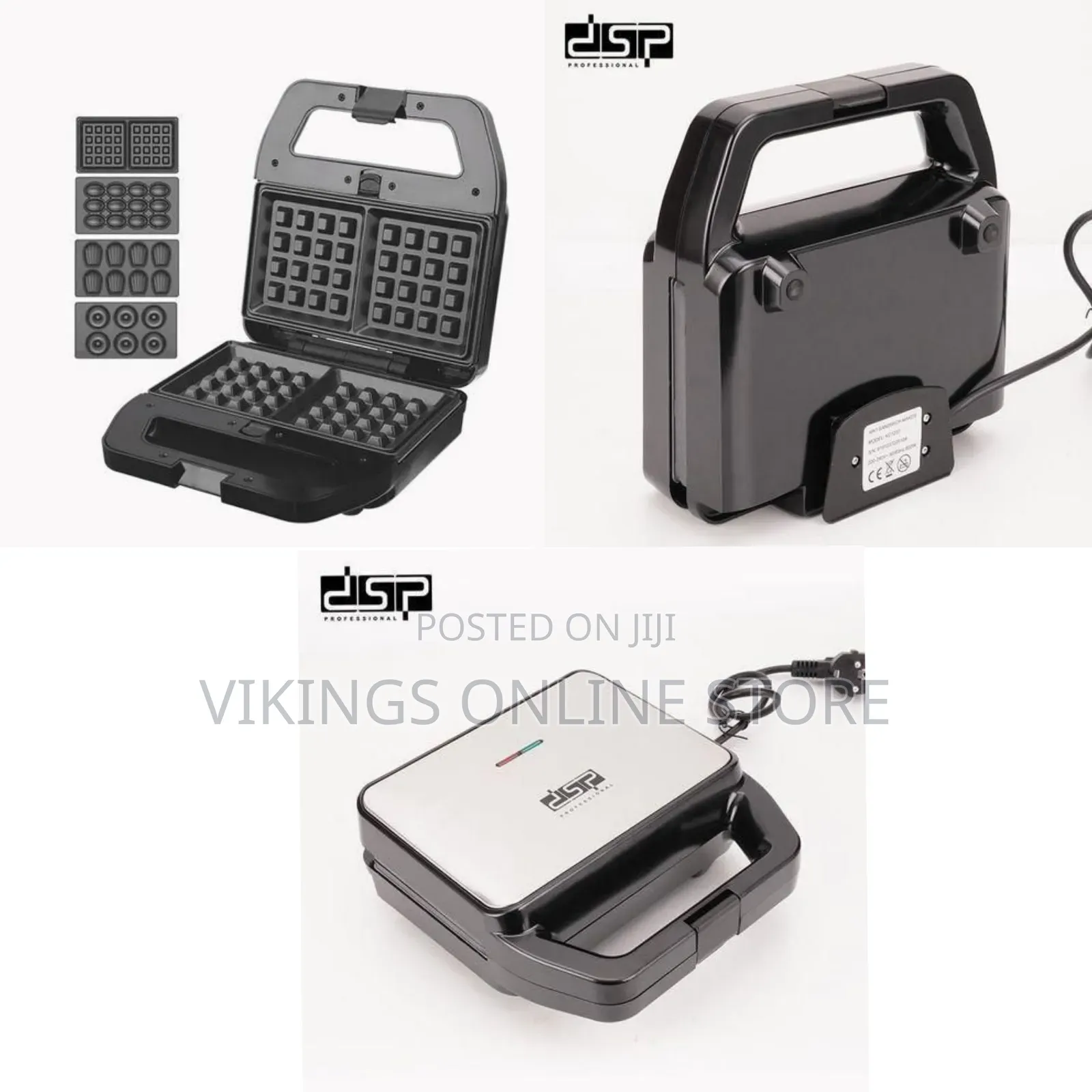 DSP Multi-Functional Waffle Maker With Interchangeable Plates